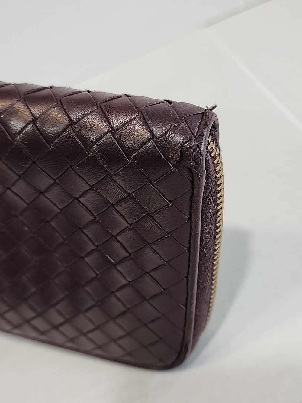 Bottega Veneta Round Long Wallet Intrecciato Dark Brown Leather Zippy Wallet! - Picture 11 of 16